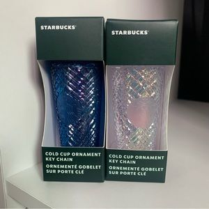 Starbucks Holiday Iridescent Jeweled Mini Tumbler Keychain
